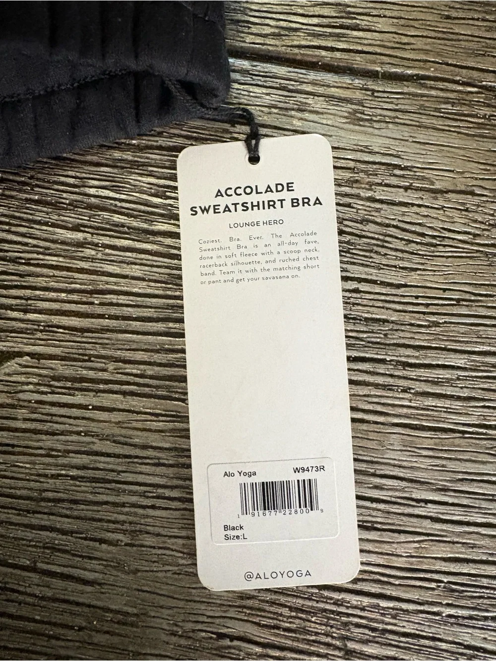 ALO Yoga Black Racerback Sports Bra with Elasticized Band